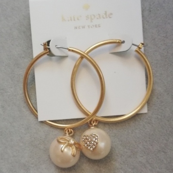 ★NWT Kate Spade Heart and Bow Earrings★ - Picture 2 of 8